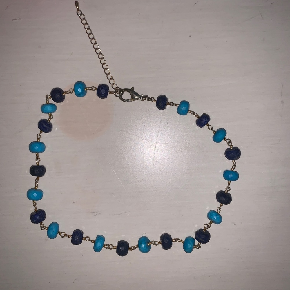 ALV Jewels blue beaded choker